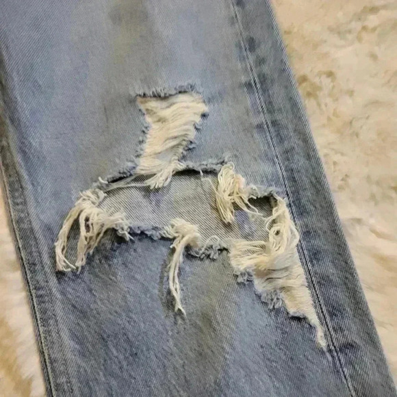 Agolde 90s Fit Button Fly Mid Rise Distressed Loose Fit Jeans Women 24 A069c-811 - Picture 6 of 12